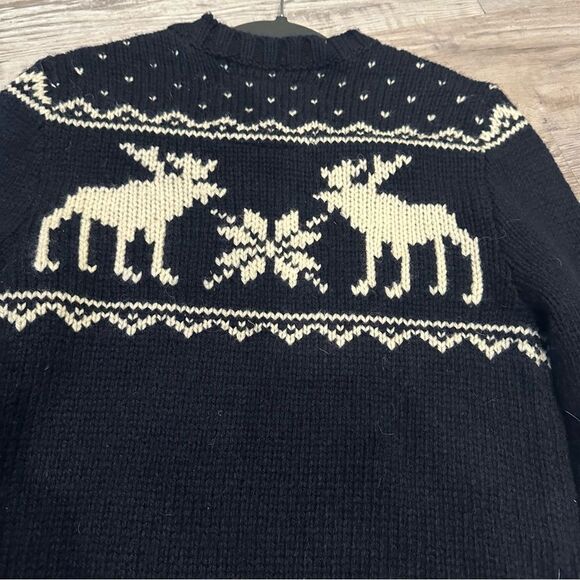 VTG ABERCROMBIE Sweater Mens Small Y2K Muscle Fit Pullover Wool Nordic Moose - Picture 8 of 8